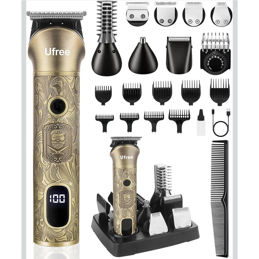 Ufree Mens U-1779 Bronze Cordless All In One Hair Clipper Beard Trimmer New!!